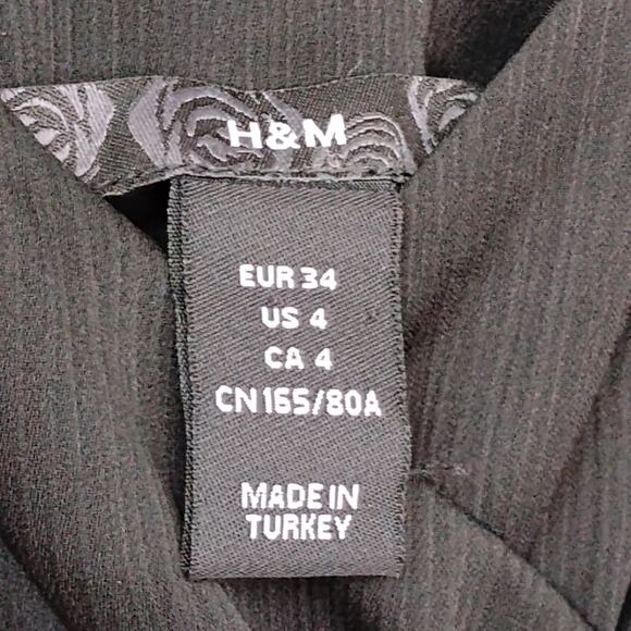 H&M Chiffon Gown Size 4 Black Long/Maxi Sleeveless Fully Lined Braided Straps - Picture 6 of 10